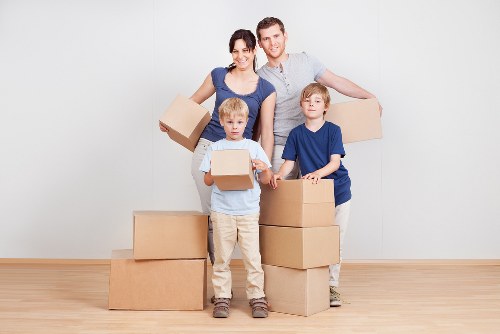 Business furniture and equipment prepared for relocation
