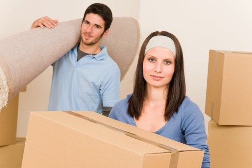 Mover checking property access and handling belongings carefully
